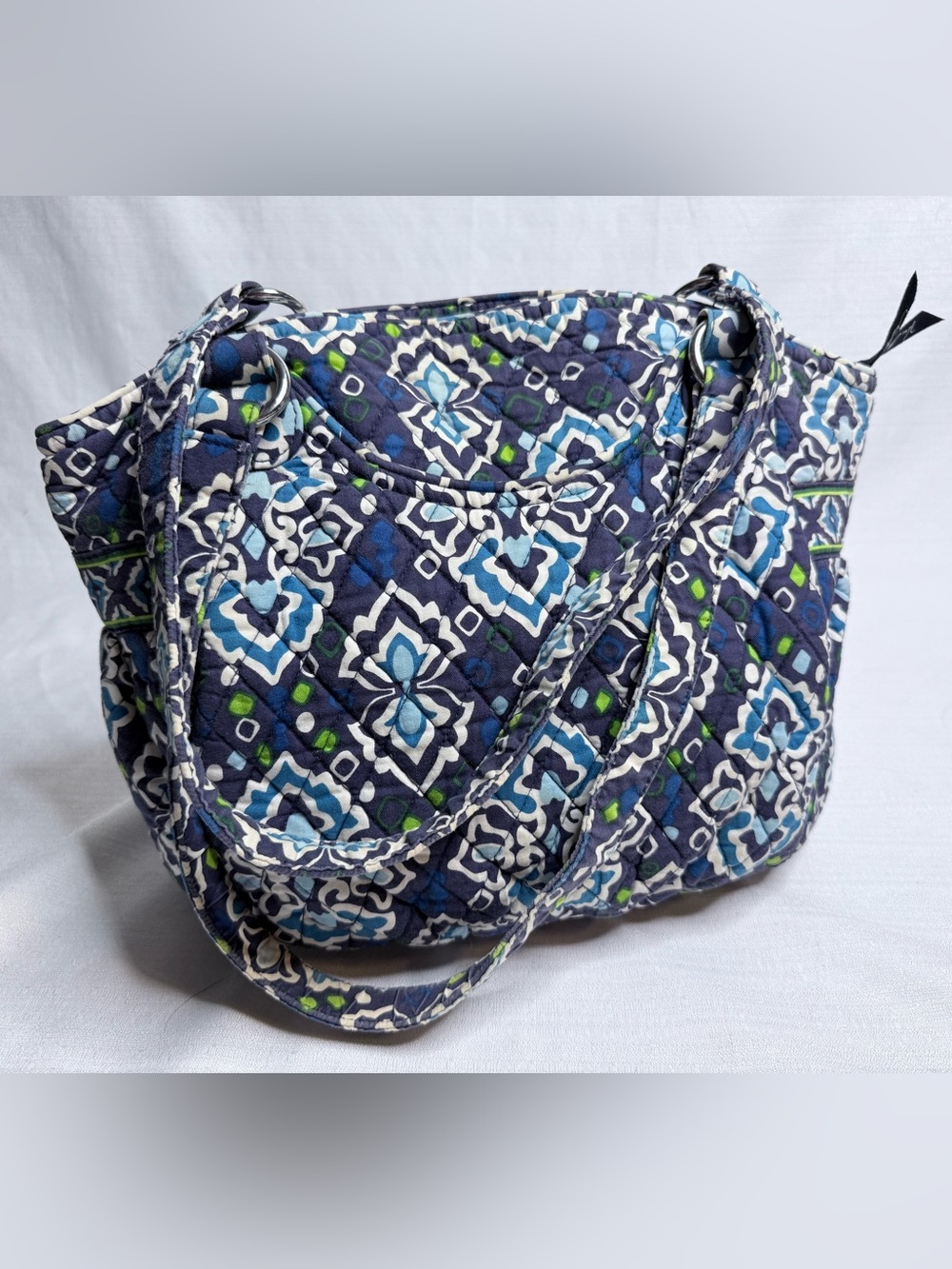Vera Bradley Women’s Navy Blue Quilt Tote Shoulder Bag